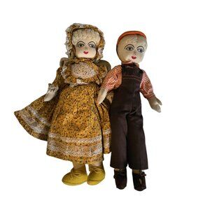 Vintage Handmade Dolls Vintage-Style Attire (Brown/Yellow)